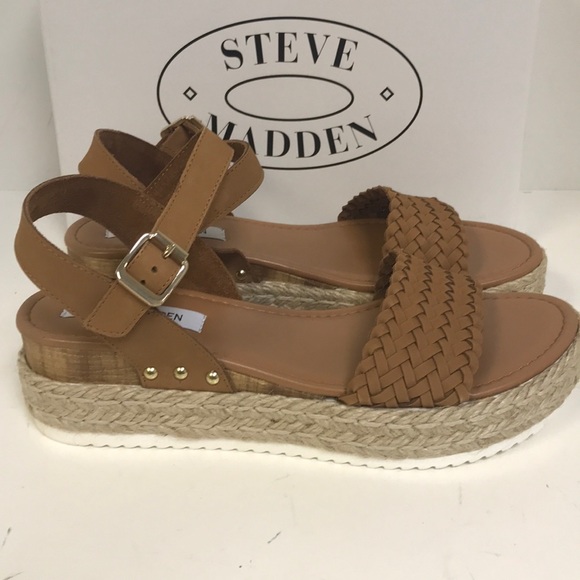 Steve Madden Claus Cognac Platform Sandal - Picture 2 of 3